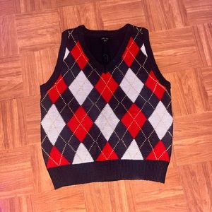 Knit Argyle Vest